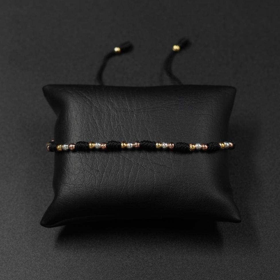 TOBILLERA 3 OROS HILO NEGRO BALIN SEGUID